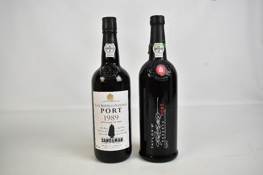 PORT; a 1989 Sandeman LBV, bottled in 1995, and a Taylor's Reserve Port, both fitted in wooden - Image 2 of 3