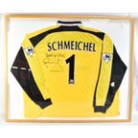 PETER SCHMEICHEL; a signed Manchester City goalkeeper's shirt with further inscription 'Best Wishes'