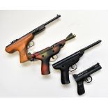 WEBLY; a .177 'Junior' air pistol, length 17cm, and three further air pistols including two .22