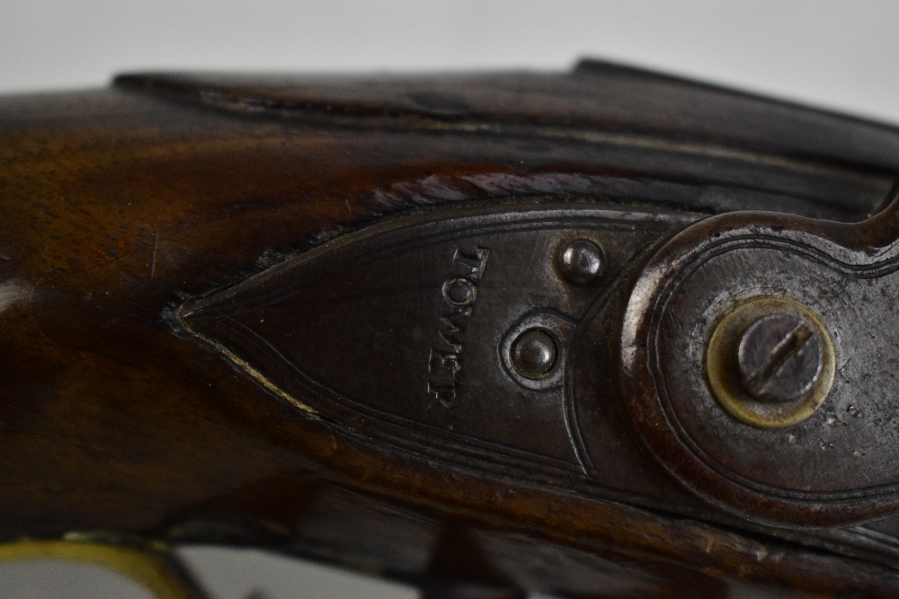 An early 19th century walnut stocked flintlock pistol, the lock plate stamped 'Tower, GR' beneath - Image 4 of 5