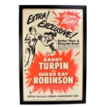 RANDY TURPIN VS SUGAR RAY ROBINSON; a promotional poster for the 1951 Middleweight World Title