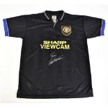 ERIC CANTONA; a signed Score Draw Official Retro Manchester United FC 1994-95 away shirt, size L.