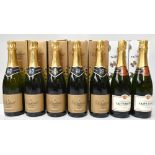 CHAMPAGNE; a single bottle of Lanson Gold Label Brut 1990 1500ml in wooden case, five Oudinot 2007