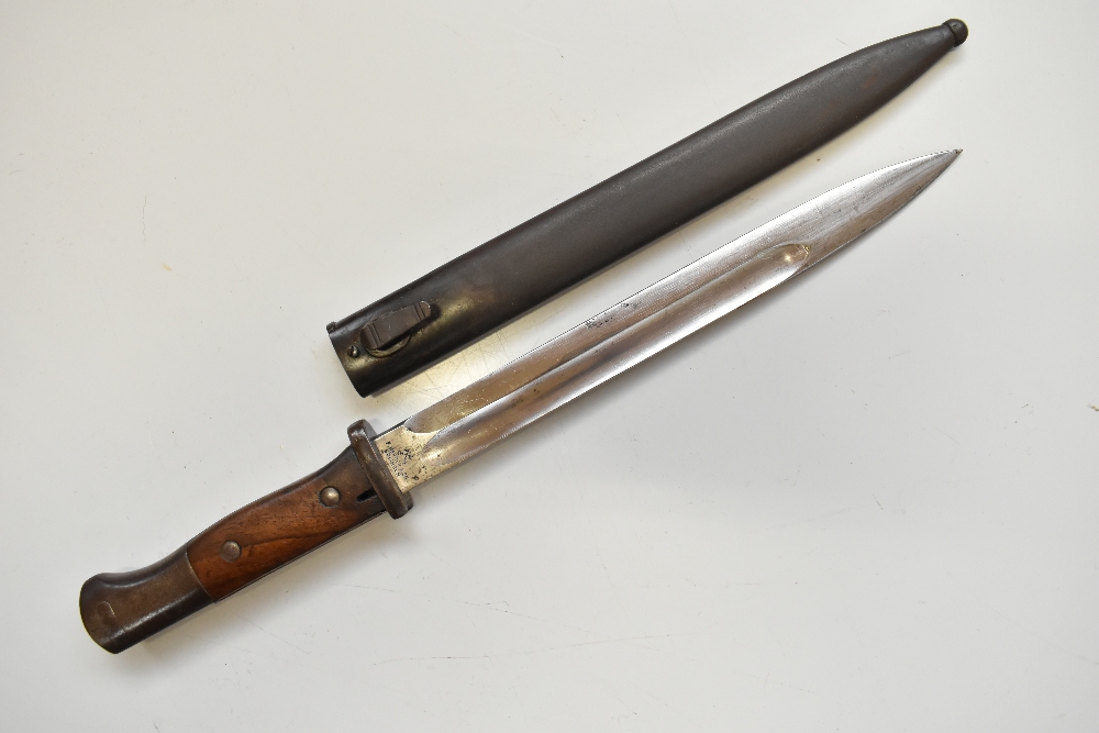 F. HERDER; a WWI period Walter & Co bayonet and scabbard, length 40.5cm, two further bayonets and - Image 8 of 9