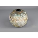 RACHEL WOOD (born 1962): a globular stoneware jar covered in layered slips and glaze, height 16.5