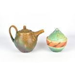 KARL BORGESON; a stoneware teapot and bowl and cover, impressed KB mark to bowl, tallest 16.5cm (2).