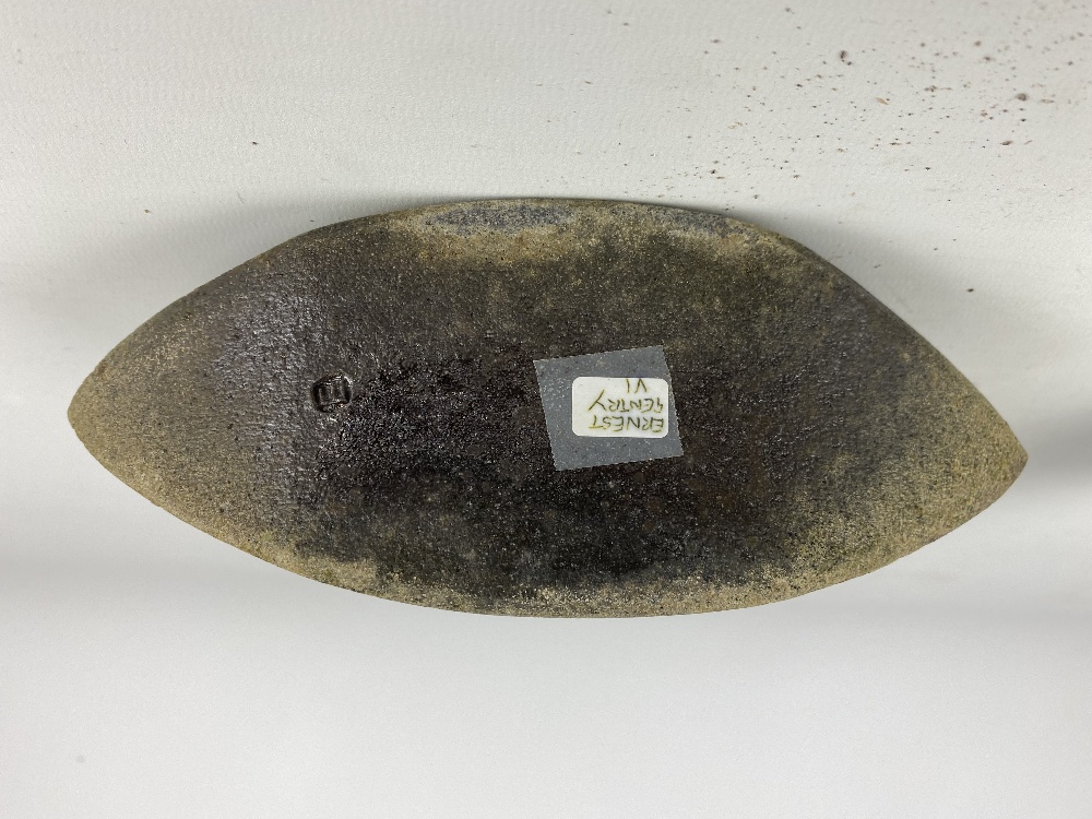 ERNEST GENTRY; an iron rich stoneware vase with incised shield-like decoration and a tapered - Image 6 of 9