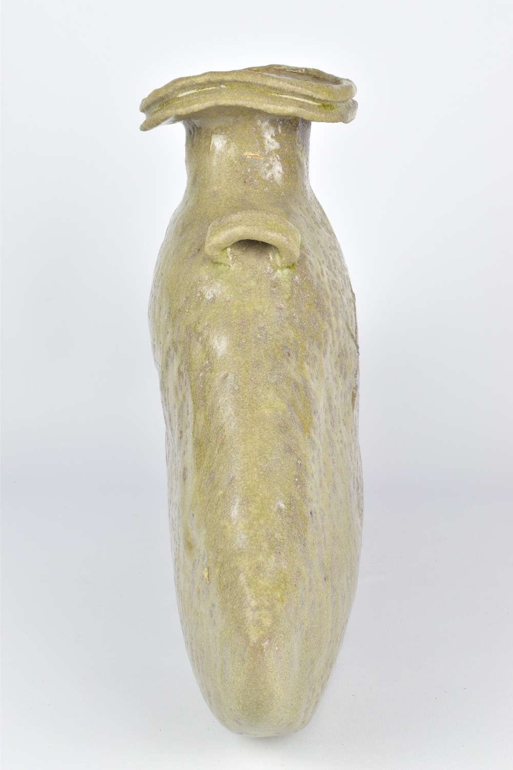 CLAYTON AMEMIYA; a large lugged wood fired stoneware bottle, incised CA mark and dated 1992, - Image 4 of 7