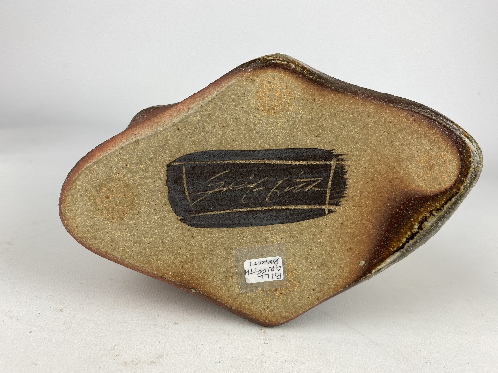 BILL GRIFFITH; a wood fired stoneware basket, incised signature, height 23cm. Provenance: - Image 6 of 6