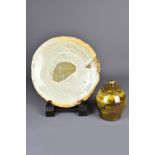 ANNE METTE HJORTSHOJ (born 1973); a small salt glazed jar and cover with porcelain slip and