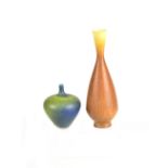 BERNDT FRIBERG (1899-1981) for Gustavsberg; a miniature porcelain bottle and vase, incised