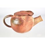 KATHERINA DAMGAARD; a wood fired stoneware teapot, incised signature, height 10cm. Originally from