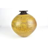 SAAD SHAKIR (1935-2005); a large stoneware jar, painted signature, height 31.5cm. Born in Iraq,
