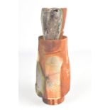 MARKUS KLAUSMANN (born 1960); a wood fired stoneware vessel with stopper, incised signature,