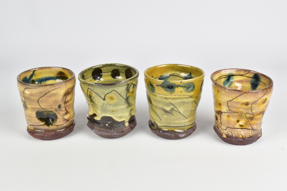 JEAN-NICOLAS GERARD (born 1954); a group of eight small slipware beakers with sgraffito and finger - Image 3 of 8
