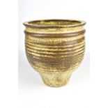 SAAD SHAKIR (1935-2005); a deep stoneware bowl with pronounced rings, impressed mark, height 24.5cm.