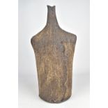 JANE WHEELER (born 1950); a tall wood fired stoneware shouldered bottle with textured surface,