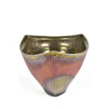 TOM JASZCZAK; a triangular stoneware bowl, diameter 14.5cm. Provenance: Purchased from Archie Bray
