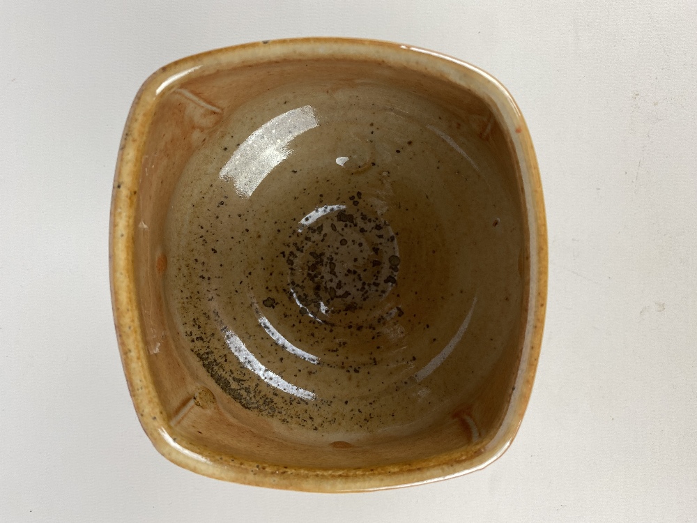 JOE BENNION; a square wood fired stoneware bowl, impressed mark, diameter 12cm.Additional - Image 5 of 7