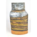 ROBIN WELCH (1936-2019); an oval stoneware bottle form, impressed RW mark, height 32cm. (D)