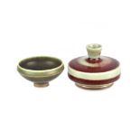 BERNDT FRIBERG (1899-1981) for Gustavsberg; a miniature porcelain squat vase and footed bowl,