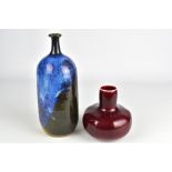 LISBET MUNCH-PETERSEN (1909-1997) for Bing & Grondahl: a faceted porcelain vase covered in sang de
