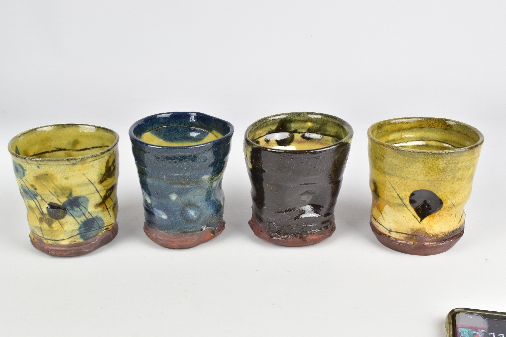 JEAN-NICOLAS GERARD (born 1954); a group of eight small slipware beakers with sgraffito and finger - Image 5 of 8