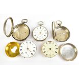 Three silver cased pocket watches with movements signed for R. Drummond of Stirling, J. Michael