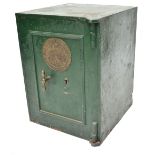 CYRUS PRICE & CO; a late 19th/early 20th century cast iron safe, complete with key, height 62cm,