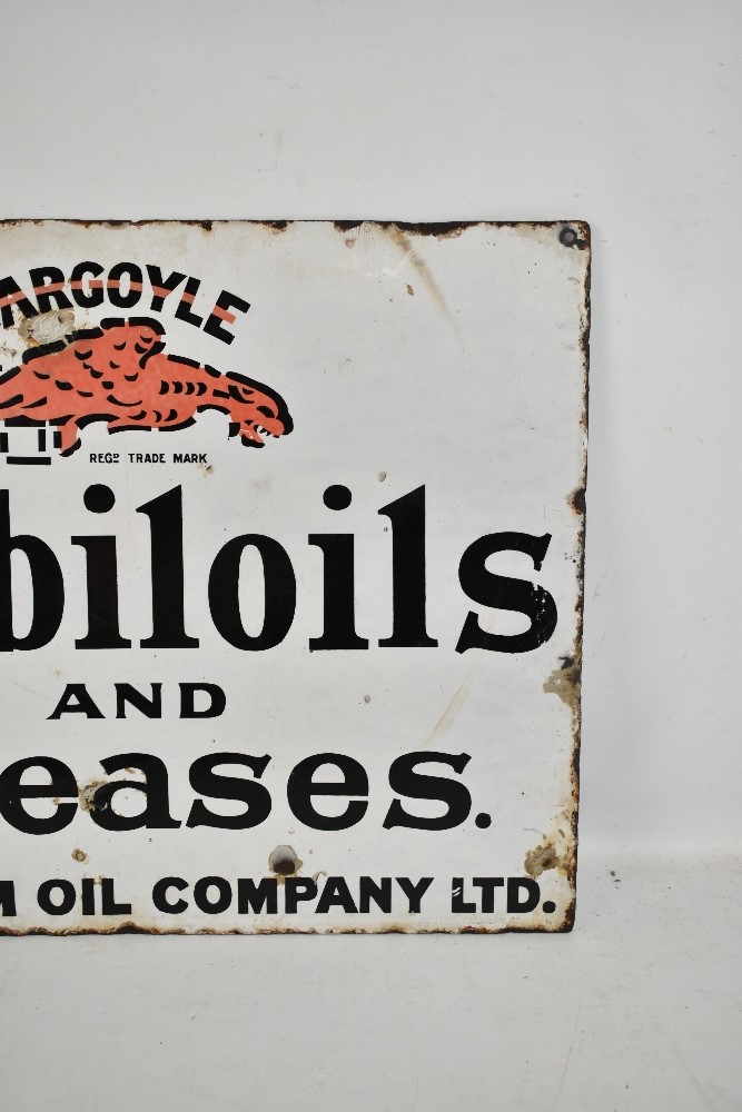 GARGOYLE; an original Mobiloils and Greases enamel sign with flange, 40.5 x 51cm.Additional - Image 4 of 8