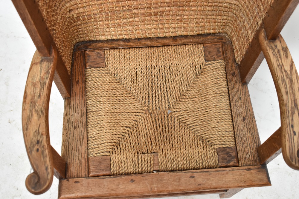 An early 20th century oak framed child's Orkney chair, height 85cm.Additional InformationMinor - Image 3 of 3