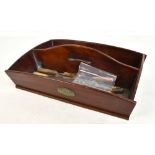 A mahogany two division cutlery tray bearing oval plaque inscribed 'V Pullman Car Co Ltd', length