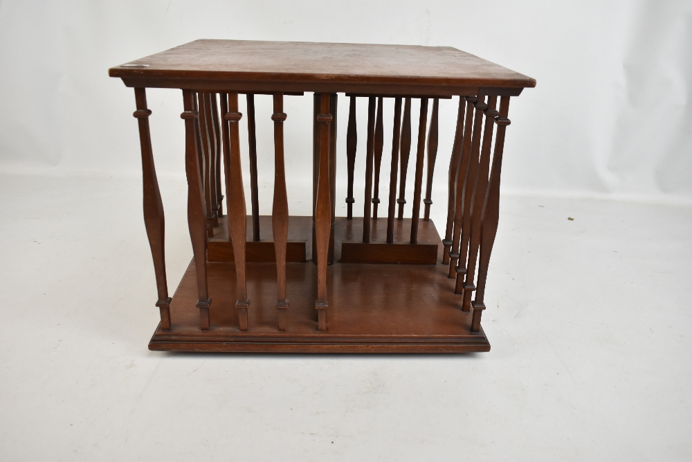 An Edwardian mahogany tabletop revolving bookcase, height 32cm, diameter 39.5cm.Additional - Image 3 of 5