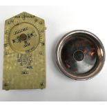 An unusual early to mid-20th century barometer with letter code detailed to the reverse, height 15.