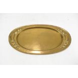 BELDRAY; an oval Arts and Crafts brass tray, relief decorated with Voysey-style panels, length