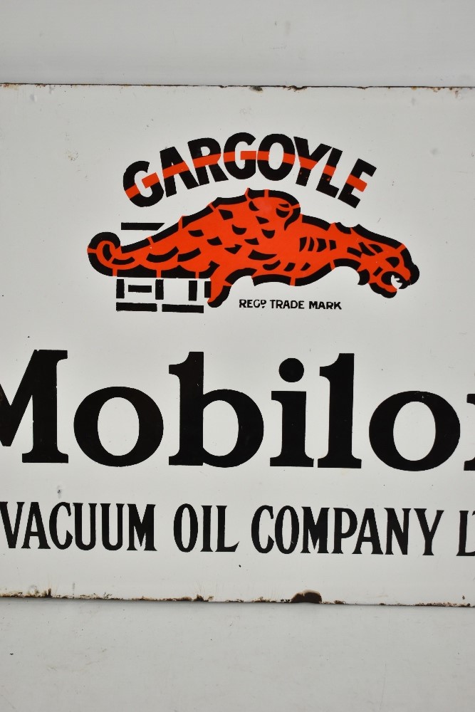 GARGOYLE; an original Mobiloil double sided enamel sign with flange, 40 x 51cm.Additional - Image 3 of 8