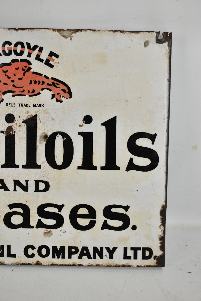 GARGOYLE; an original Mobiloils and Greases enamel sign with flange, 40.5 x 51cm.Additional - Image 8 of 8