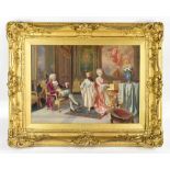 GIUSEPPE GUIDI (Italian 1881-1931); oil on canvas, interior scene with gentleman seated listening to