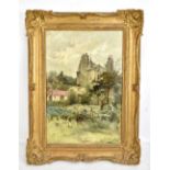 DIAZ; oil on canvas, Continental chateaux signed and dated 1889, 47 x 32cm, framed.Additional