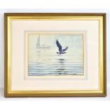 FREDERICK J. WATSON; watercolour, osprey in flight with fish in its talons, signed and dated 1986,