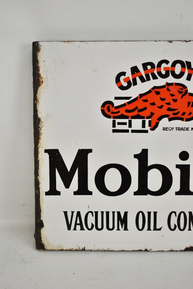 GARGOYLE; an original Mobiloil double sided enamel sign with flange, 40 x 51cm.Additional - Image 2 of 8