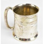 JOSEPH GLOSTER LTD; a George V hallmarked silver mug, inscribed '25 June 20th 1928 from 'The Boys'',