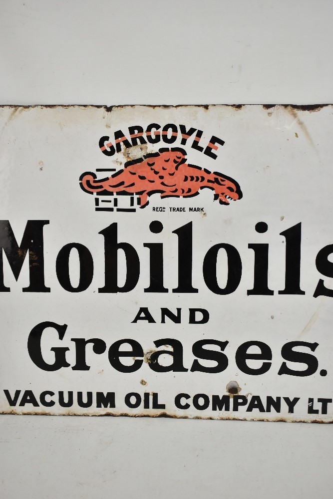 GARGOYLE; an original Mobiloils and Greases enamel sign with flange, 40.5 x 51cm.Additional - Image 3 of 8