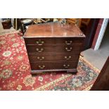 A Georgian mahogany chest of two short over three long drawers, raised on bracket feet, height 82cm,