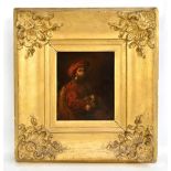 EARLY 18TH CENTURY CONTINENTAL SCHOOL; oil on metal, study of a bearded gentleman wearing