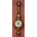 A 19th century rosewood banjo barometer, height 96cm.