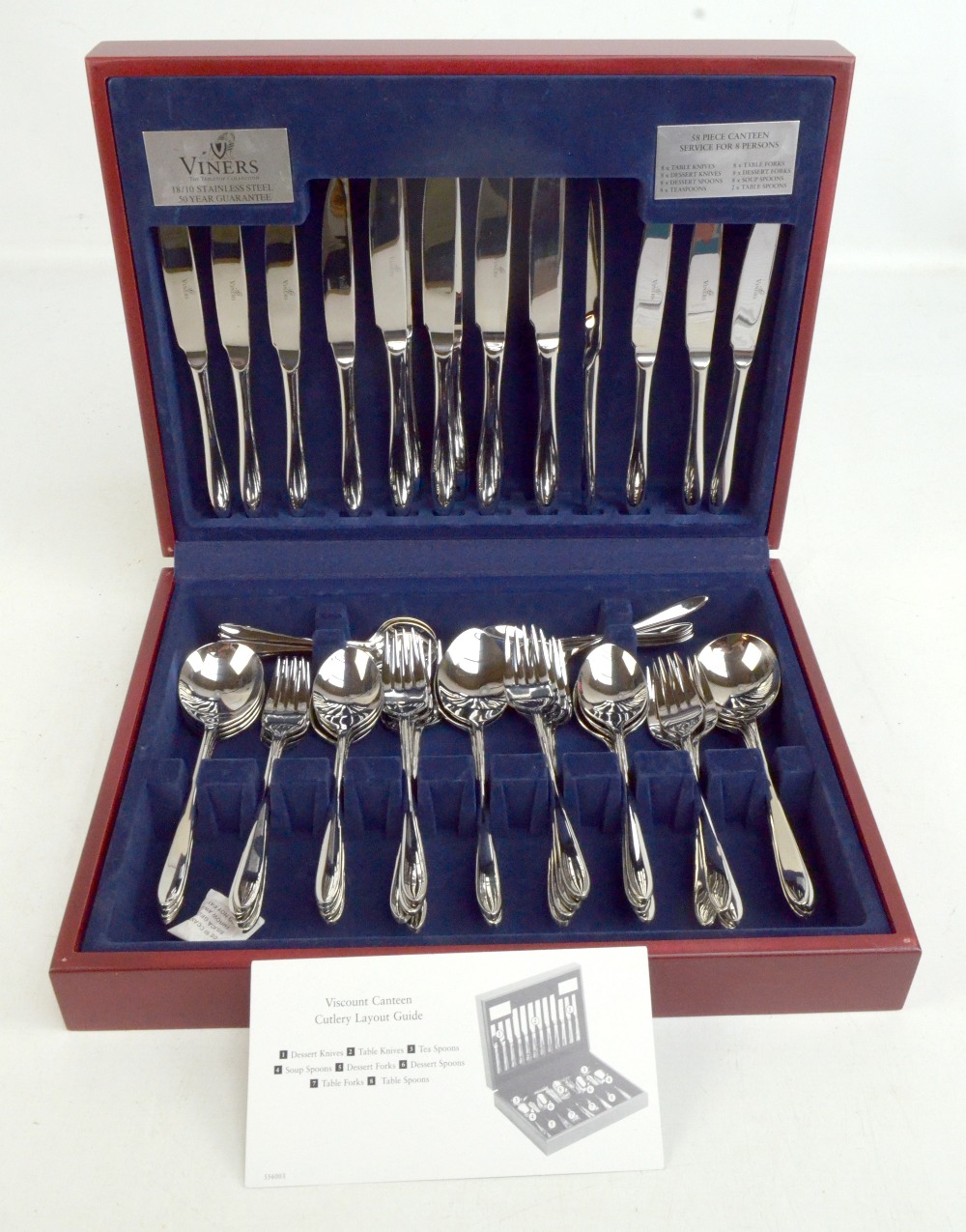 VINERS; a canteen of stainless steel cutlery.Additional InformationGeneral wear, case with minimal