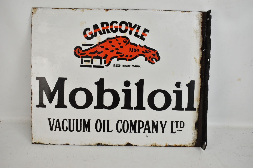 GARGOYLE; an original Mobiloil double sided enamel sign with flange, 40 x 51cm.Additional - Image 5 of 8