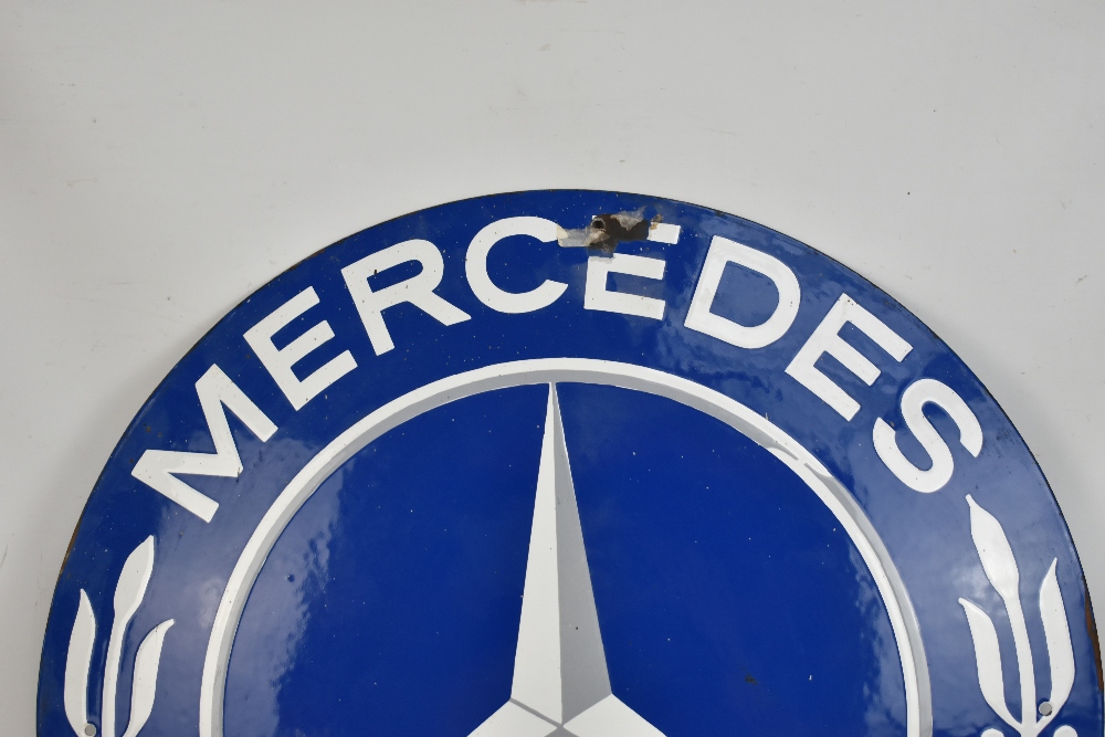 MERCEDES-BENZ; an advertising enamel sign of circular convex form, diameter 60cm.Additional - Image 2 of 5