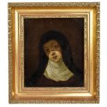 LATE 18TH/EARLY 19TH CENTURY CONTINENTAL SCHOOL; oil on board, study of a veiled nun, unsigned, 18.5